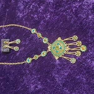 Elegant Gold and Green Jewelry Set. 2 Available